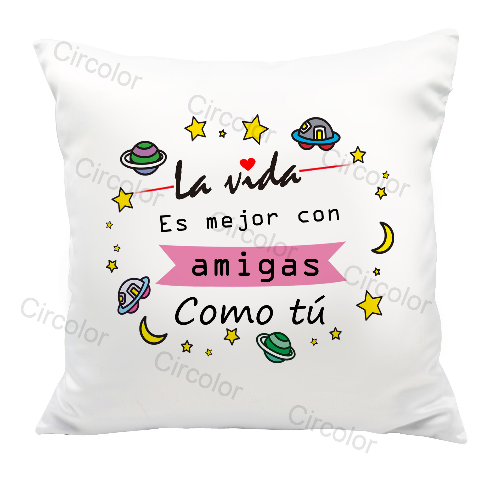 Cojín - "La vida es mejor con amigas como tú" - Imagen 2